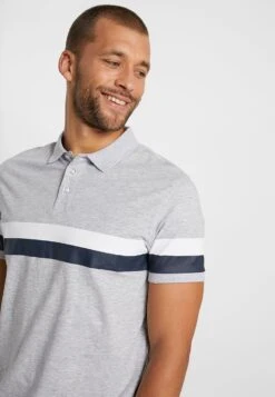 Pier One Poloshirt - Mottled Light Grey -Modegeschäft für Herren 144303f5f5bc4f278c583bf5c7f603f1