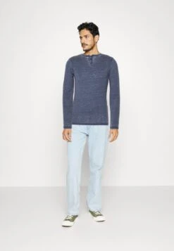 Pier One Langarmshirt - Blue -Modegeschäft für Herren 1e83ba9ee6ea489f9f59426bb902cbe8