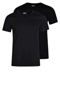 Pier One 2 PACK - T-Shirt Basic - Black