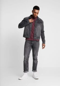 Pier One T-Shirt Basic - Mottled Bordeaux/white