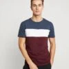 Pier One T-Shirt Print - Bordeaux / Dark Blue -Modegeschäft für Herren 4b3dafcec25c471fabe30e21c69b1ebf