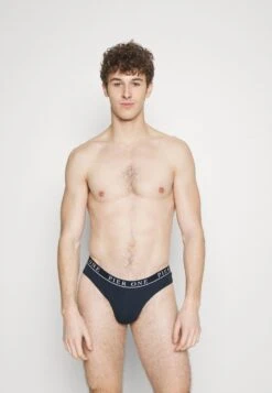 Pier One BRANDED WAISTBAND BRIEFS 3 PACK - Slip - Dark Blue /green/bordeaux