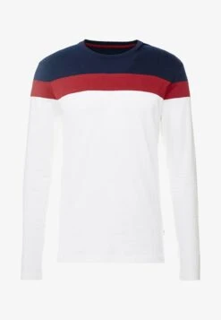 Pier One Langarmshirt - Offwhite/dark Blue -Modegeschäft für Herren 63ae9e8cee0e4fb9a5cbf2e242232e72