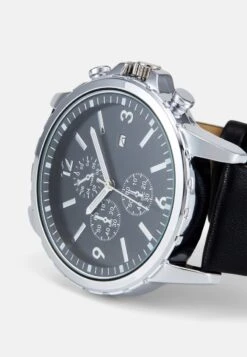 Pier One Uhr - Black/silver-coloured -Modegeschäft für Herren 644c3a153d4d4e5a83a63da34d11f675