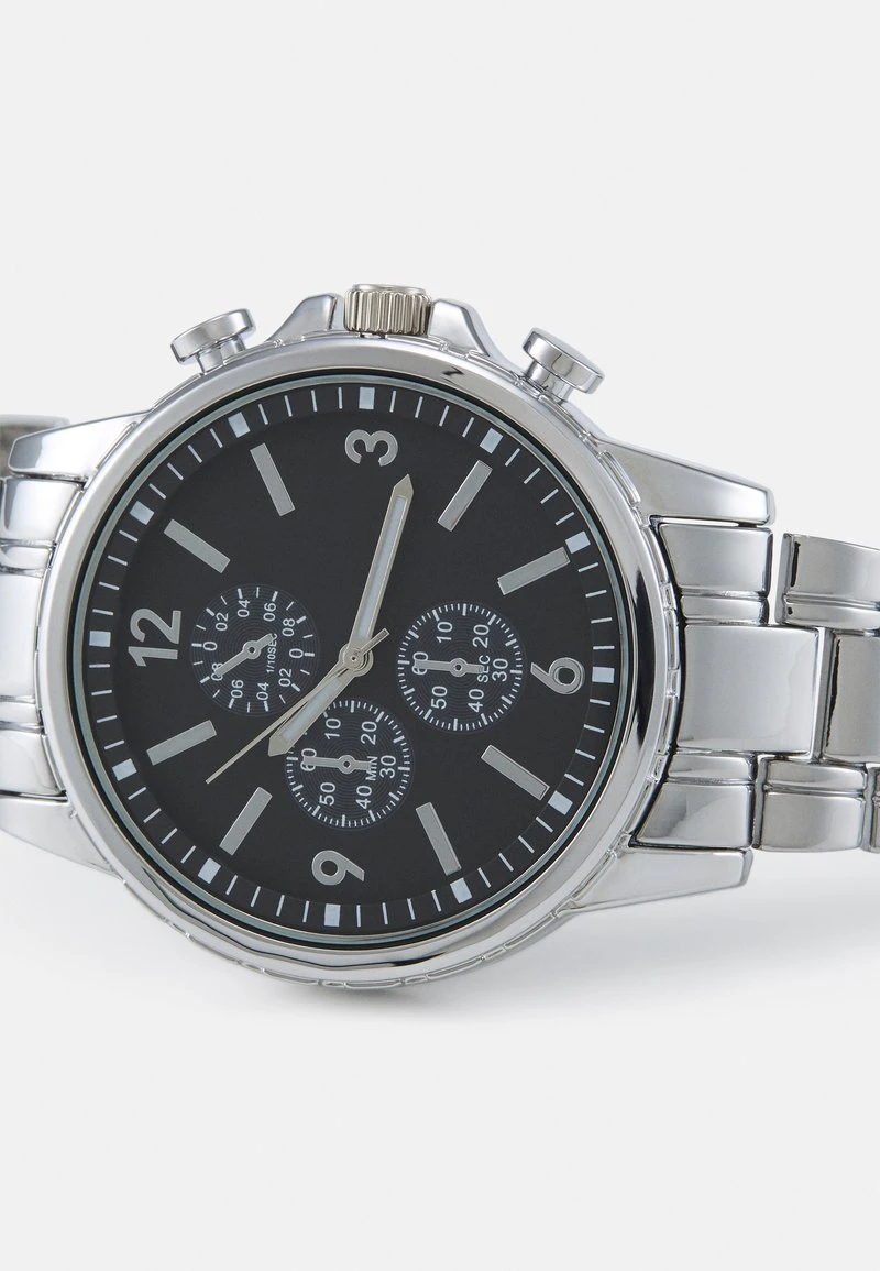 Pier One UNISEX - Uhr - Silver-coloured/black 6 Pier One UNISEX - Uhr - Silver-coloured/black – Bild 4