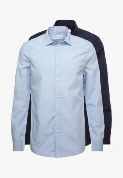 Pier One 2 PACK - Businesshemd - Light Blue/dark Blue -Modegeschäft für Herren 813ad76744ab42bcb5aac84160d3aeb6