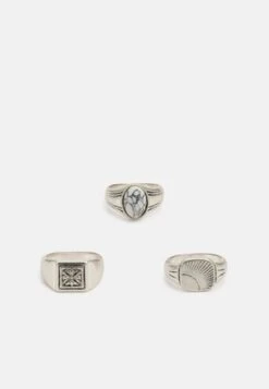 Pier One 2 PACK - Ring - Silver-coloured -Modegeschäft für Herren 85173824d70b47e6b7a185011a75883a 2