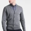 Pier One Strickjacke - Dark Grey Melange -Modegeschäft für Herren 89964db05255445fb08c0030c9180840