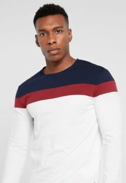 Pier One Langarmshirt - Offwhite/dark Blue -Modegeschäft für Herren bc3bc60922d142d5b1571aa1f16586a9