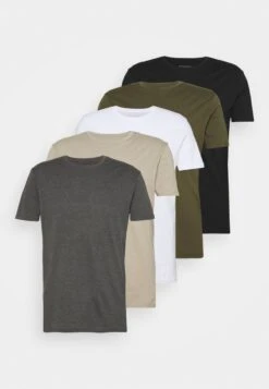 Pier One T-Shirt Basic - White/dark Grey/black 13 Pier One T-Shirt Basic - White/dark Grey/black -Modegeschäft für Herren c8b9f5cce9884e23aebd3711252e2349