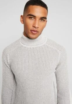 Pier One Strickpullover - 111 - Mottled Light Grey -Modegeschäft für Herren d1774a40fde44346aea6a7dd67f4ca51