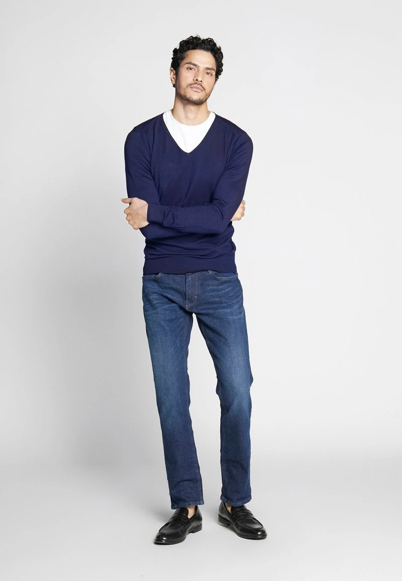 Pier One 4 PACK - T-Shirt Basic - Black/white/blue 3 Pier One 4 PACK - T-Shirt Basic - Black/white/blue