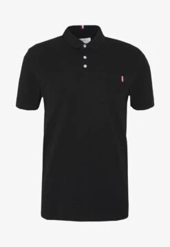 Pier One TRICOLORE TRIM POLO - Poloshirt - Black