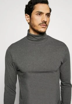 Pier One Langarmshirt - Dark Gray -Modegeschäft für Herren e42af118bc964ff58253df3c3e082585