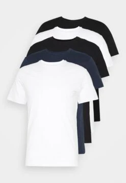 Pier One T-Shirt Basic - Black/white/blue -Modegeschäft für Herren f1b37127ec2d45f98139c878d4f29450