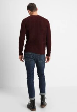 Pier One Strickpullover - Mottled Bordeaux -Modegeschäft für Herren fc1817f3db34423ca2bcccf59d46c923