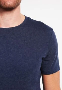 Pier One T-Shirt Basic - Dark Blue Melange -Modegeschäft für Herren fefd2b9f92314effa890df831709d82d
